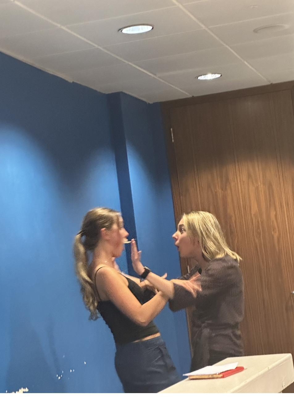 A scene in the blue room