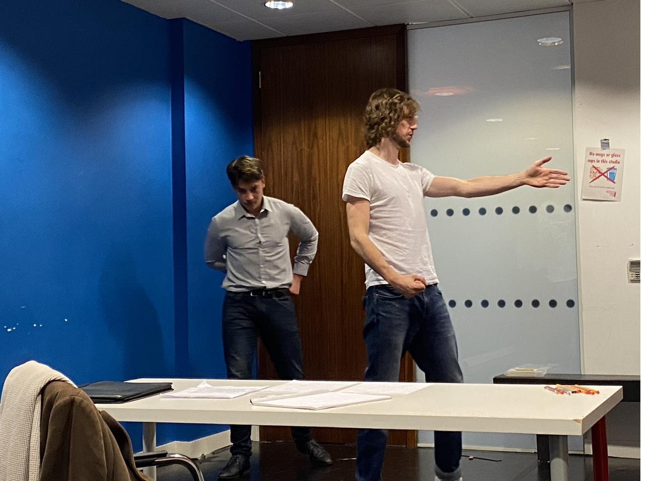Rich demonstrating to an actor in class